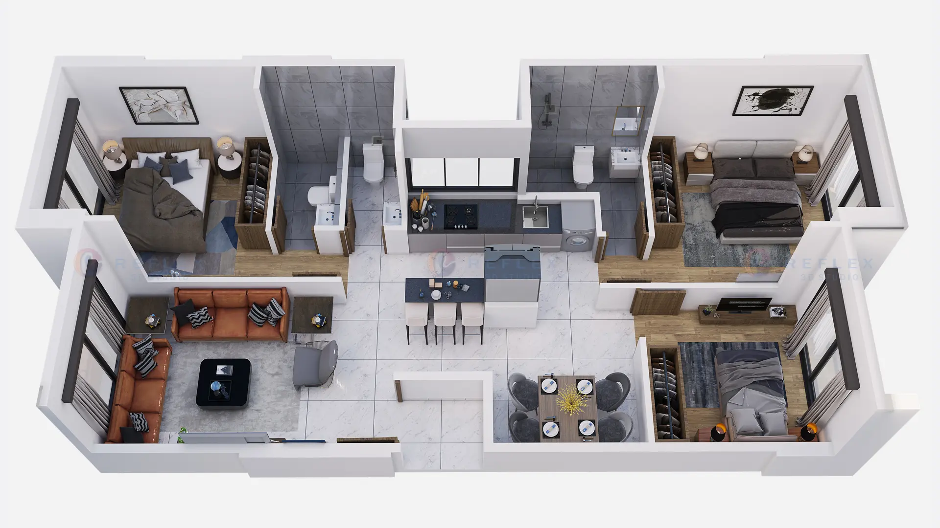 3D House Floor Plan Design in USA